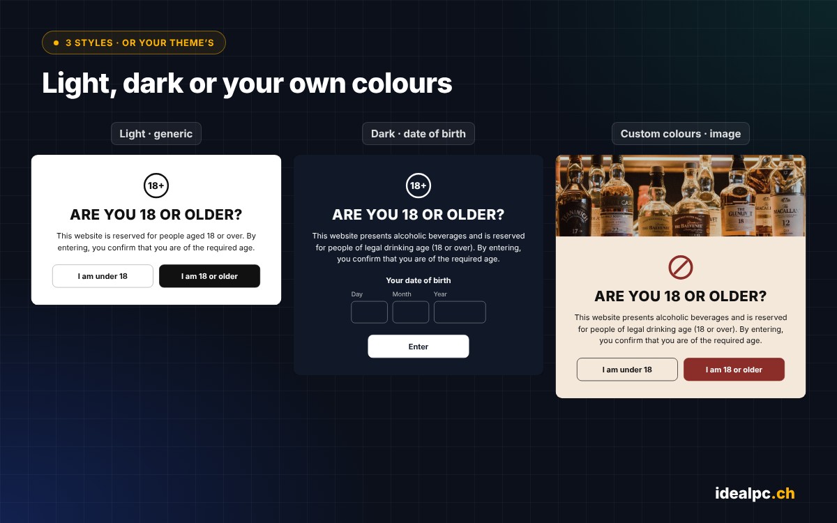Light, Dark and YOOtheme Pro styles and the date of birth